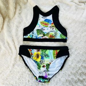Athleta 2-piece Tropical Racerback Swim Suit